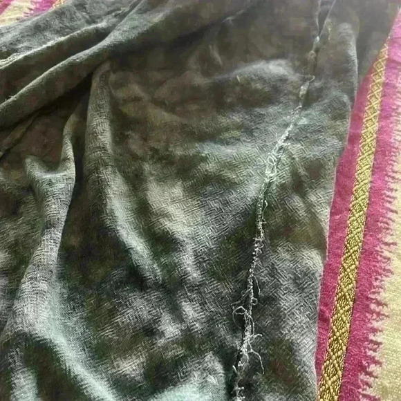 Tie Dye Keyhole Tunic Top Lagenlook Linen Blouse “Oh my Gauze” Grey Natural Boho - Picture 11 of 11